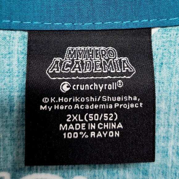 My Hero Academia Mens Plus Ultra U.A. High School Button-Up Shirt 2XL Anime Fans - Picture 3 of 8